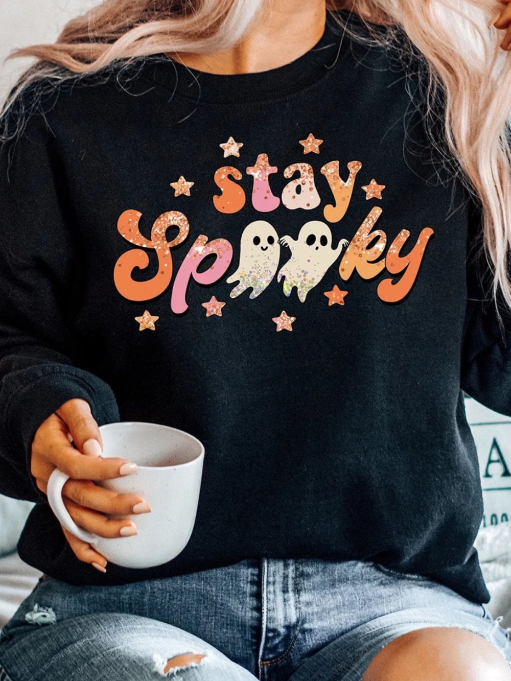 Stay Spooky Graphic Sweatshirt - Black size XL